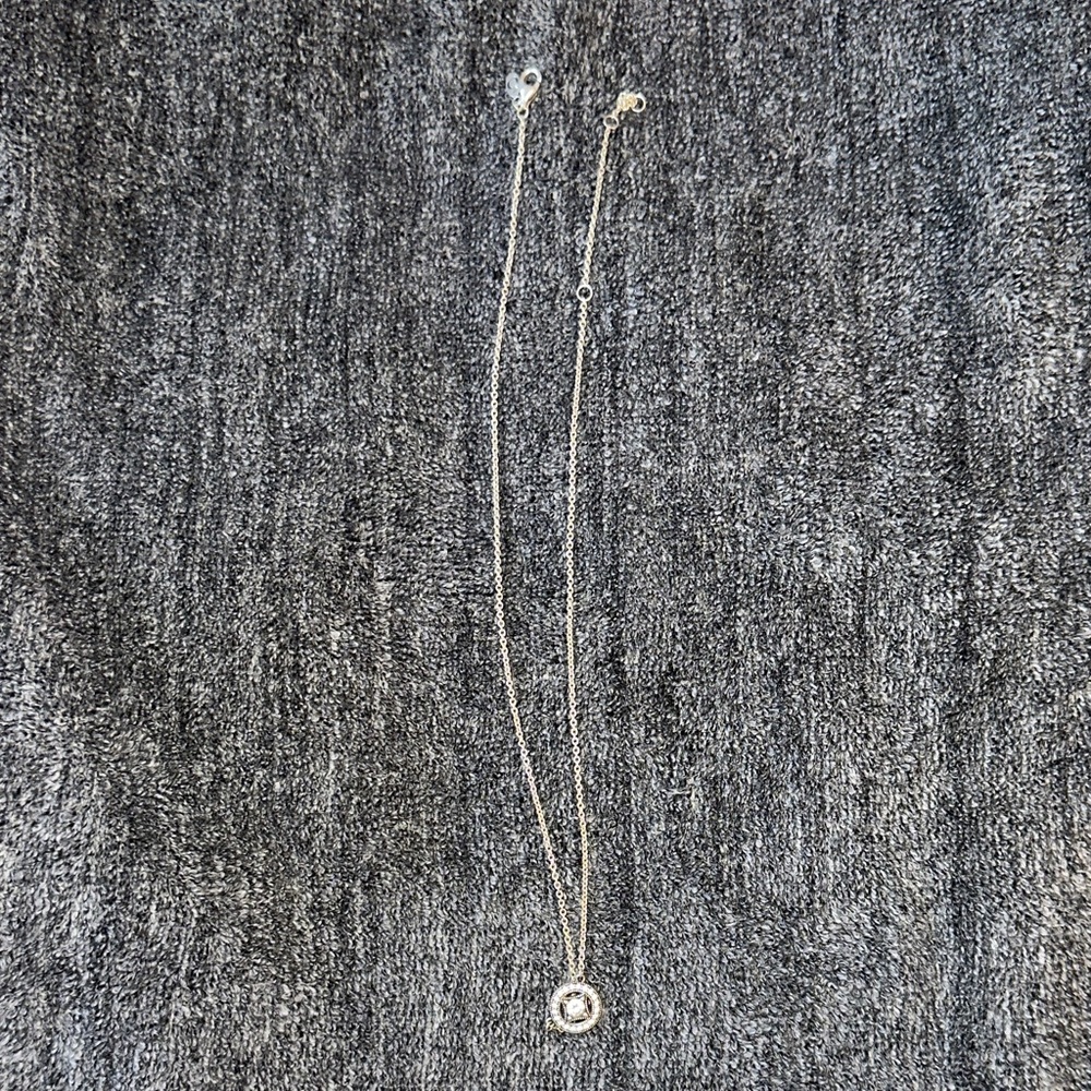 Pandora Silver Beaded Circle Pendant Necklace
